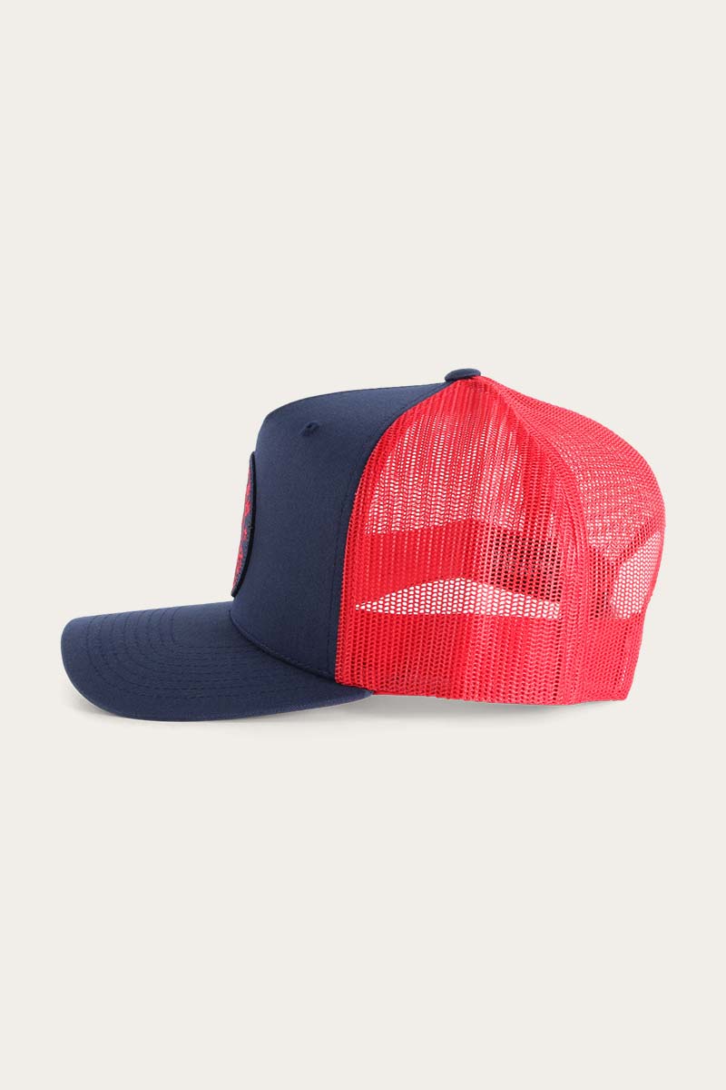 Signature Bull Trucker Cap - Navy & Red with Red & Navy Patch