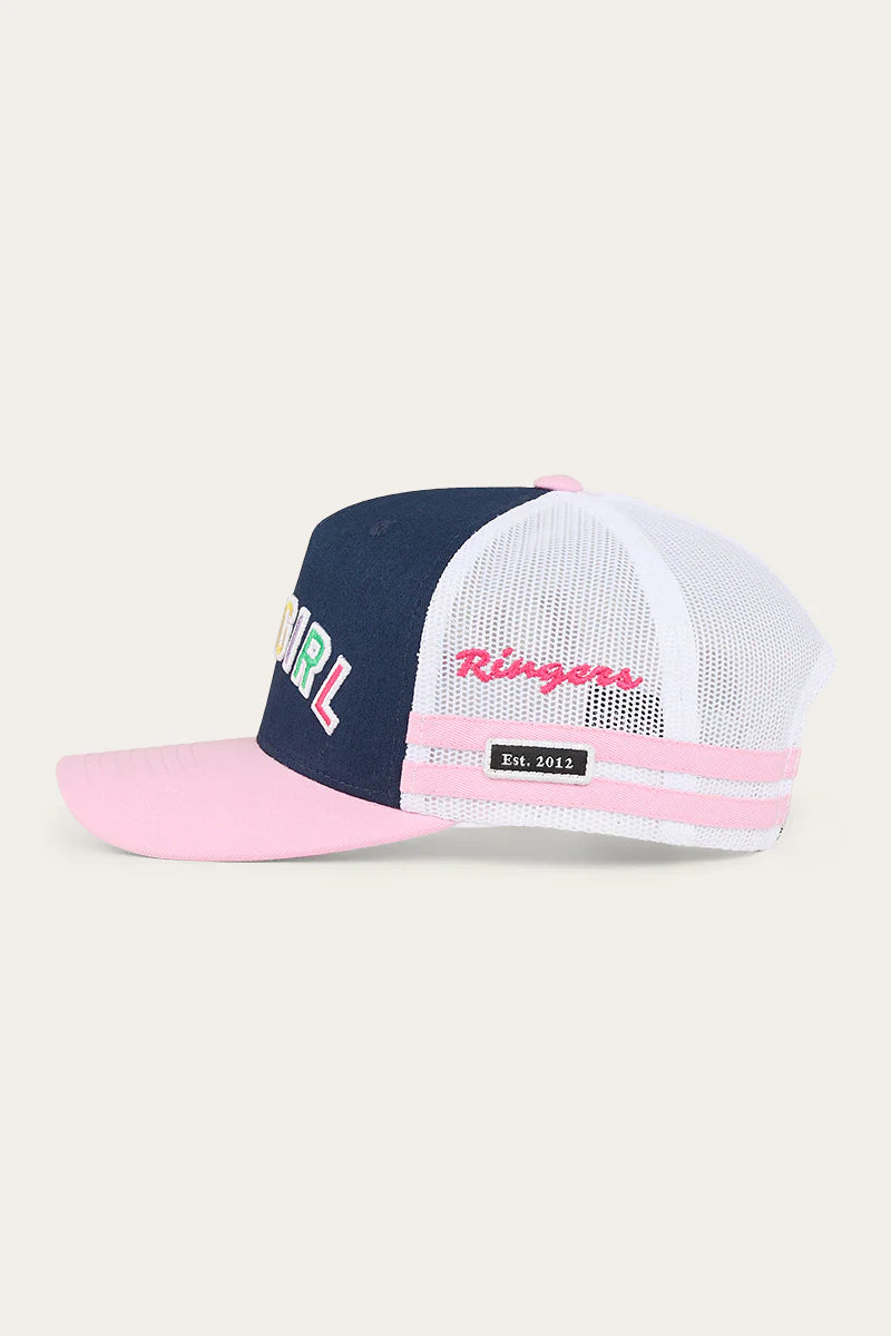 Cowgirl Kids Trucker Cap - Navy Pastel Pink