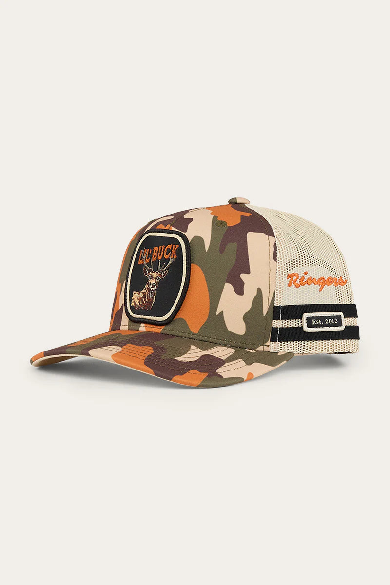 Buck Kids Trucker Cap - Orange Camo