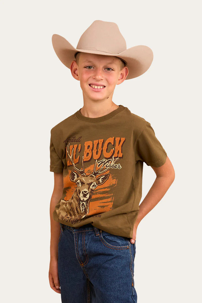 Buck Boys Classic Fit T-Shirt - Military Green