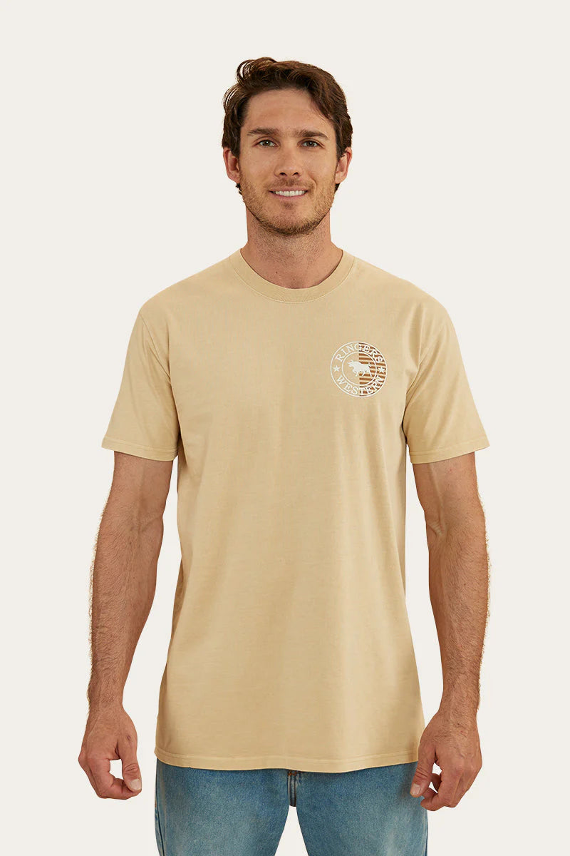 Signature Bull Flag Mens Stock Fit T-Shirt - Dark Sand