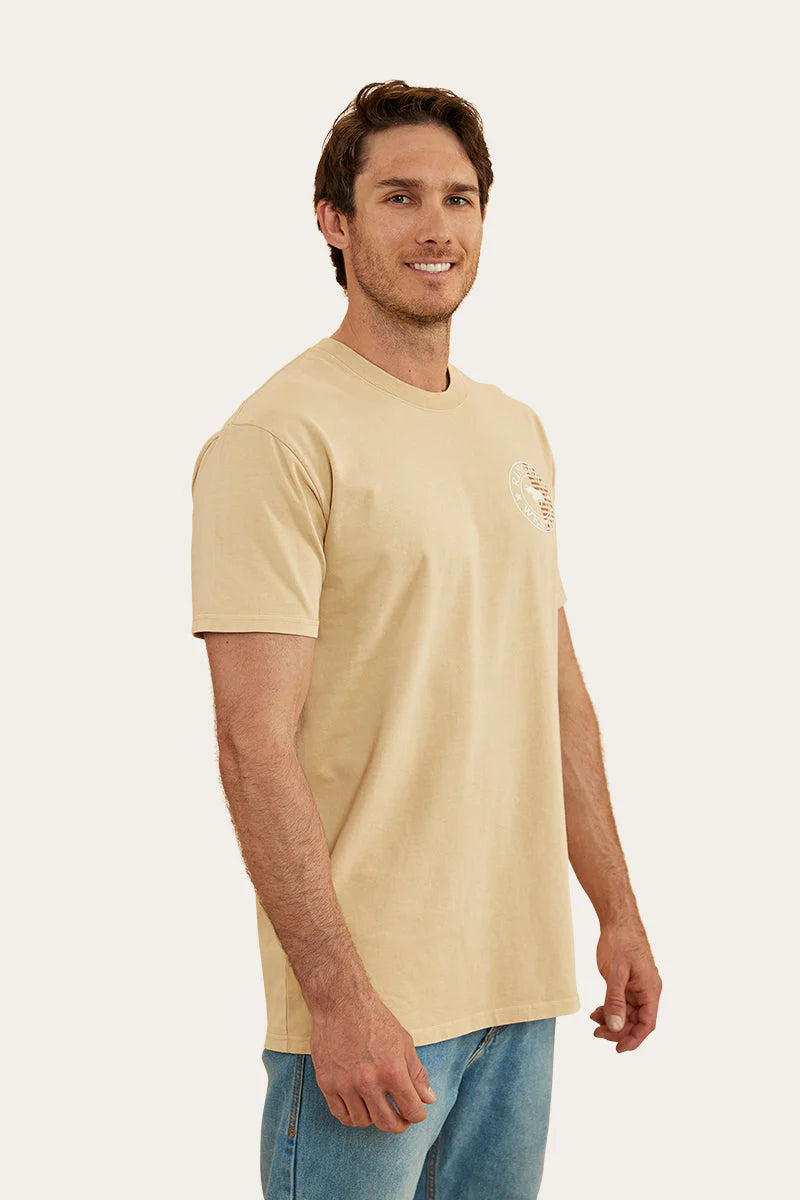 Signature Bull Flag Mens Stock Fit T-Shirt - Dark Sand