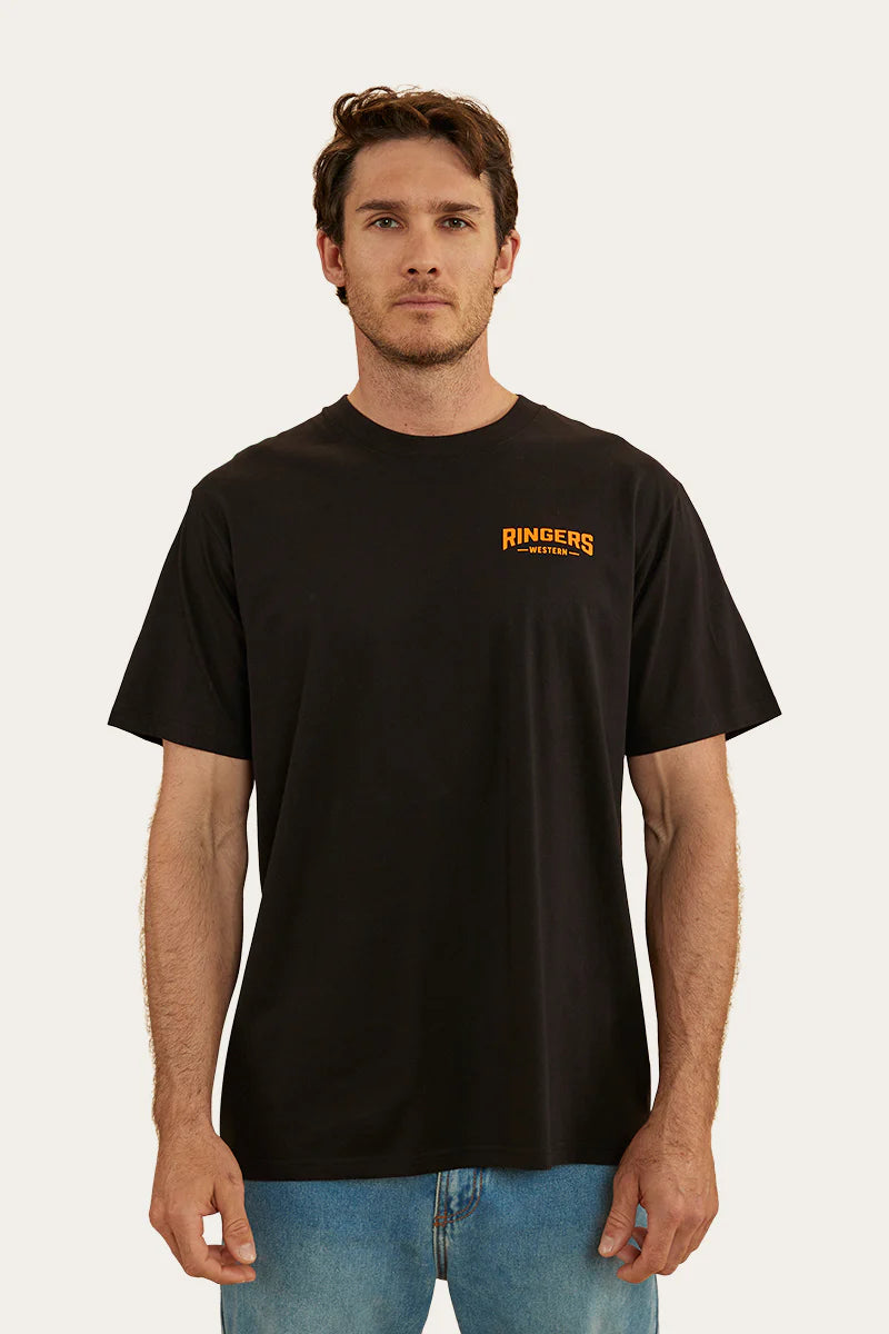 Squadron Mens Loose Fit Tee - Black with Camo