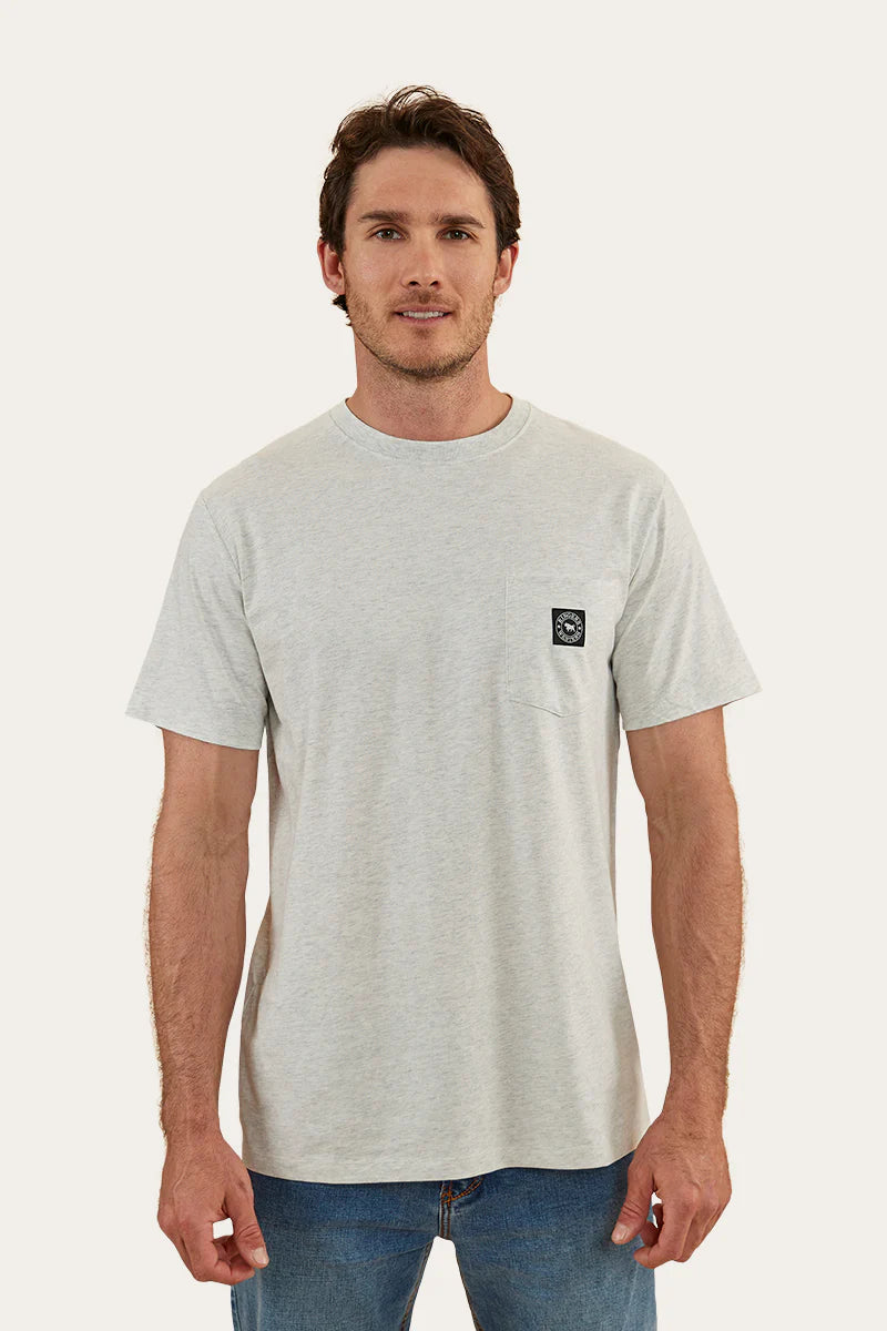 Southbridge Mens Classic Fit Pocket Tee - Light Grey Marle