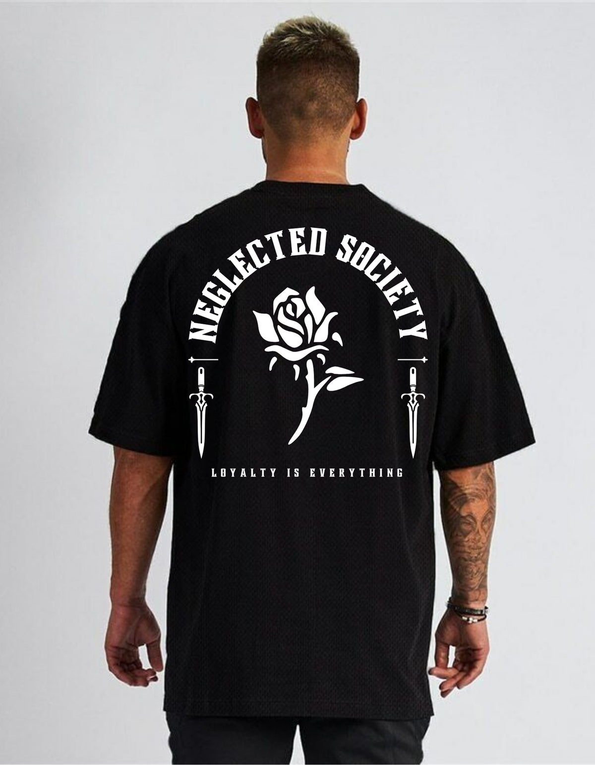 Neglected Rose Tee Black