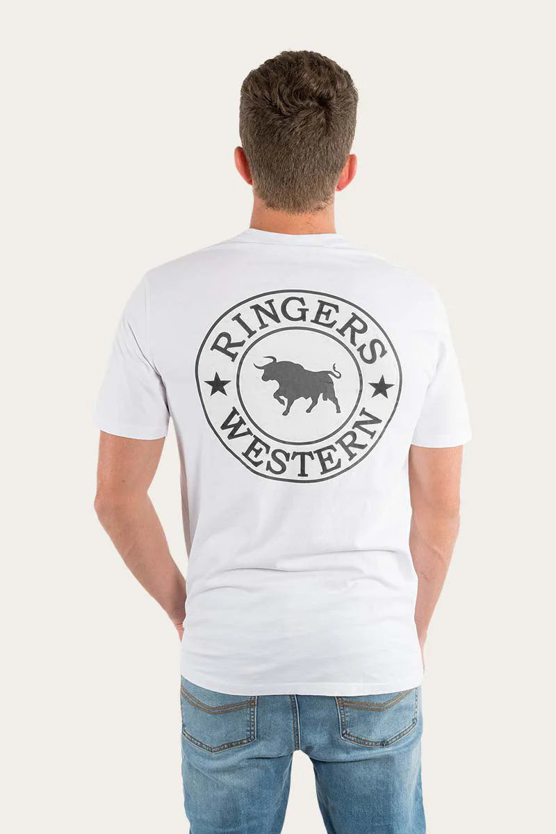 Signature Bull Mens Loose T-Shirt - White Black