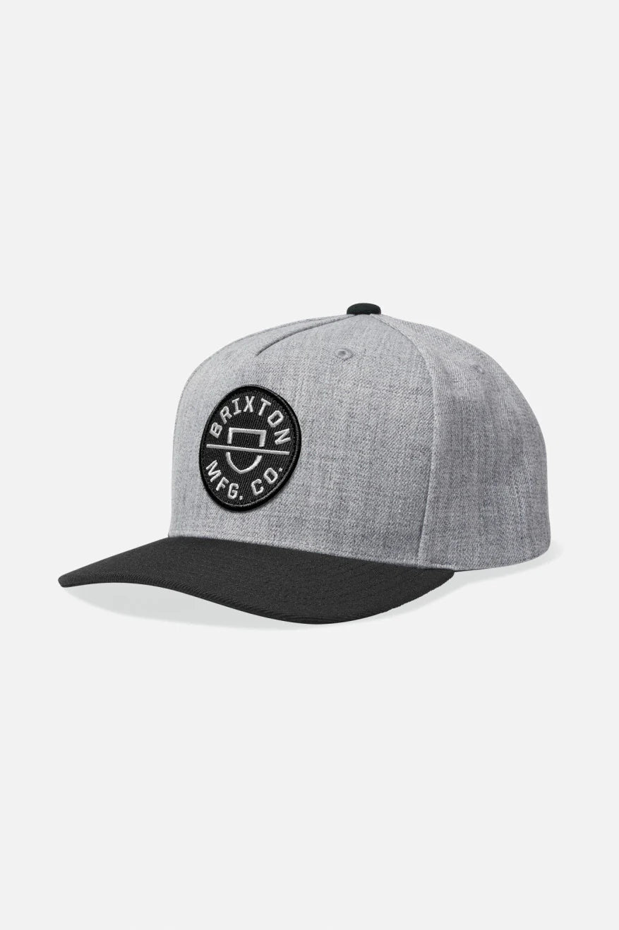 Brixton CREST C MP SNAPBACK - HEATHER GREY/BLACK